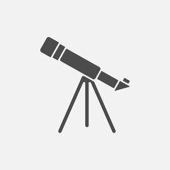 Telescope icon isolated on white background. Vector illustration.