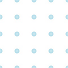 Fototapeta na wymiar Refined seamless pattern of cute snowflakes on a white background. Winter elements in a flat style for cards, wrapping paper, fabric, wallpaper and more. Stock vector illustration for design