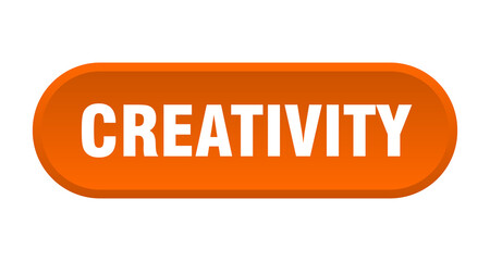 creativity button. rounded sign on white background