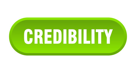 credibility button. rounded sign on white background