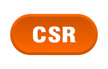 csr button. rounded sign on white background