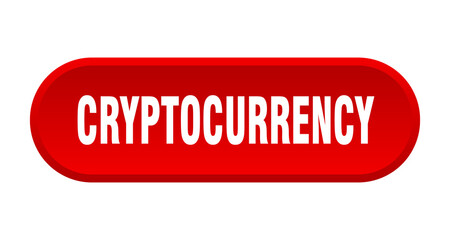 cryptocurrency button. rounded sign on white background