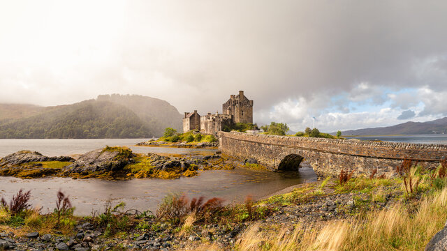 Eilean Donan Castle - Small tidal island at Loch Duich, Loch Long and Loch Alsh in the western Highlands of Scotland