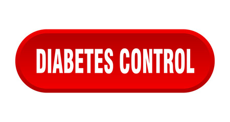 diabetes control button. rounded sign on white background