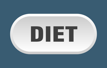 diet button. rounded sign on white background