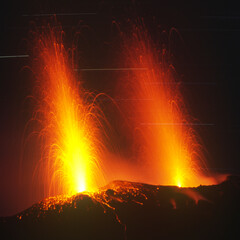 Stromboli twin eruption