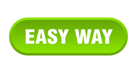 easy way button. rounded sign on white background