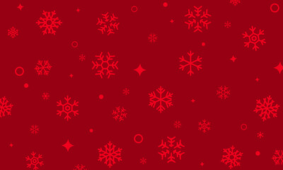 Red background with snowflakes. Christmas and New Year concept. Vector on isolated background. EPS 10