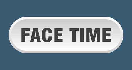 face time button. rounded sign on white background