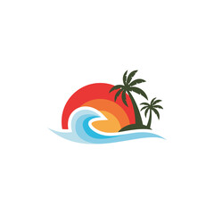 Fototapeta na wymiar logo design sunset vector
