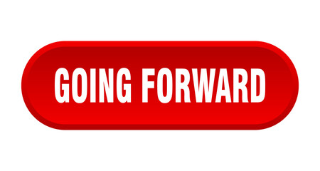 going forward button. rounded sign on white background