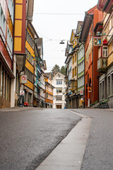 Fototapeta na wymiar The Classical of Appenzell in the morning , Charming city in Switzerland