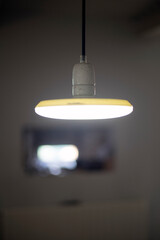 contermporary lamp in a dark space