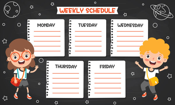 Daily And Weekly Planner For Children