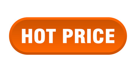 hot price button. rounded sign on white background