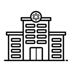 
A flat icon design of hospital building 
