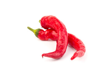 Red hot chili pepper isolated on white background. Close-up
