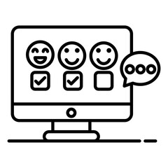 
Reactionary response to a product, feedback flat icon 
