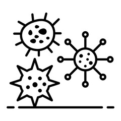 Obraz premium Microbes, bacteria flat icon design 