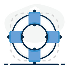 
A safety tyre for swimming purpose, editable flat icon 
