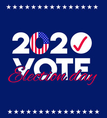 2020 United States of America Presidential Election banner. Vote 2020. Poster, card, banner, background design. Vector illustration eps 10