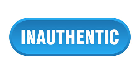 inauthentic button. rounded sign on white background