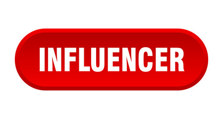 influencer button. rounded sign on white background
