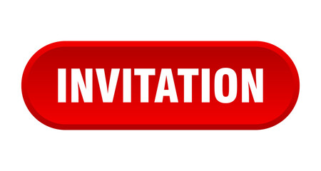 invitation button. rounded sign on white background