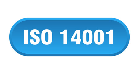 iso 14001 button. rounded sign on white background