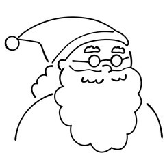 手書き風サンタクロース上半身のみ(塗りなし)