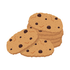 Set of cookies with chocolate chips. Vector illustration