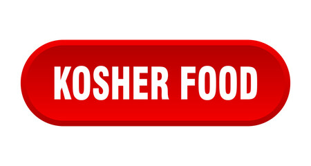 kosher food button. rounded sign on white background