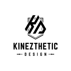 KD fitness logo design vector