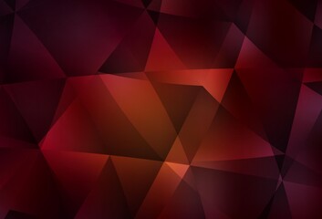 Dark Red vector polygonal pattern.