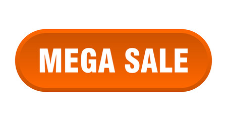 mega sale button. rounded sign on white background