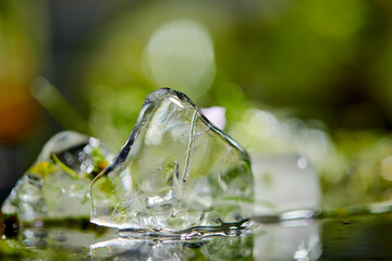 ice cube on the water