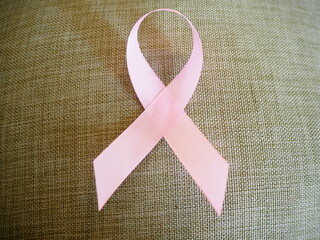Realistic pink ribbon, breast cancer awareness symbol, OLYMPUS DIGITAL CAMERA