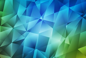 Light Blue, Green vector shining triangular layout.