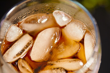  Ice cubes in cola beverage