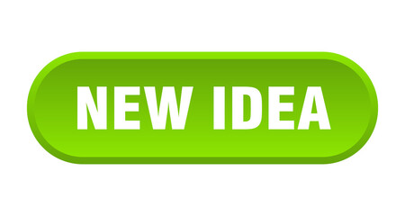 new idea button. rounded sign on white background