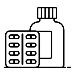 
An icon of drugs in modern flat style 

