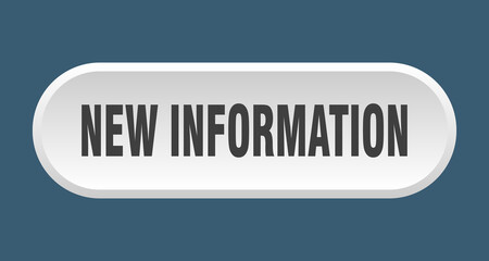 new information button. rounded sign on white background
