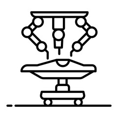 
A trendy flat icon of surgical robot, flat vector 

