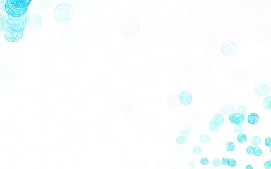 Fototapeta na wymiar Light BLUE vector doodle template with roses.