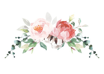 Watercolor flowers bouquet
