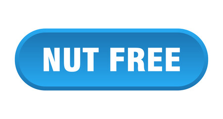 nut free button. rounded sign on white background