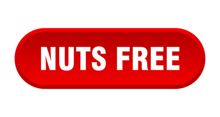 nuts free button. rounded sign on white background