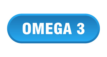 omega 3 button. rounded sign on white background