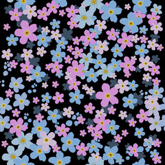 Forget-me-not is a seamless background. Vector illustration.