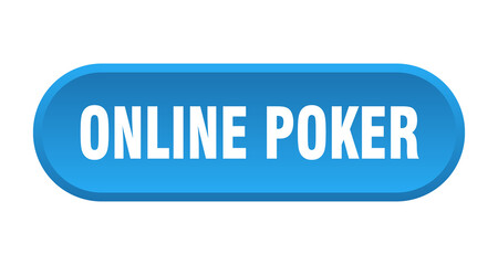 online poker button. rounded sign on white background